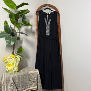 Old Navy Black Jumpsuit with White Embroidery